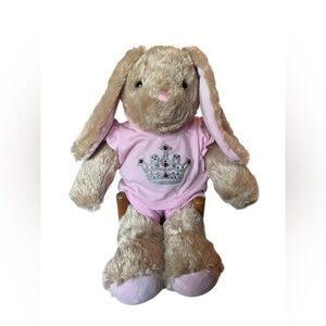 Build-A-Bear Beige Bunny 15” Plush with Pink Princess Outfit